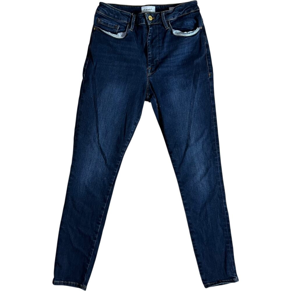 Frame Le One Skinny Jeans Dark Wash Size 2 Womens Organic